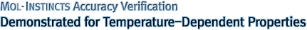 MOLINSTINCTS Accuracy Verification Demonstrated for Temperature-Dependent Properties